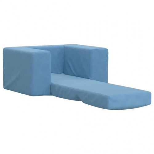 Sofaseng til børn i blødt plys blå