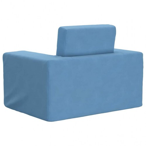 Sofaseng til børn i blødt plys blå