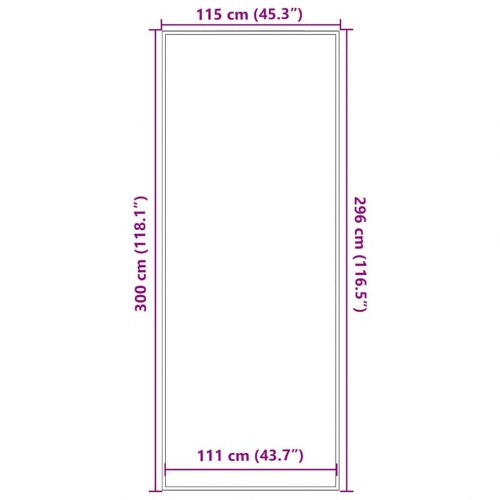 Dørmåtte - blå 115 × 300 cm, skridsikker og vaskbar