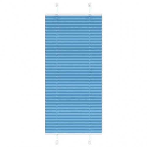 Plisségardin - blå 65×100 cm, stofbredde 64,4 cm, polyester