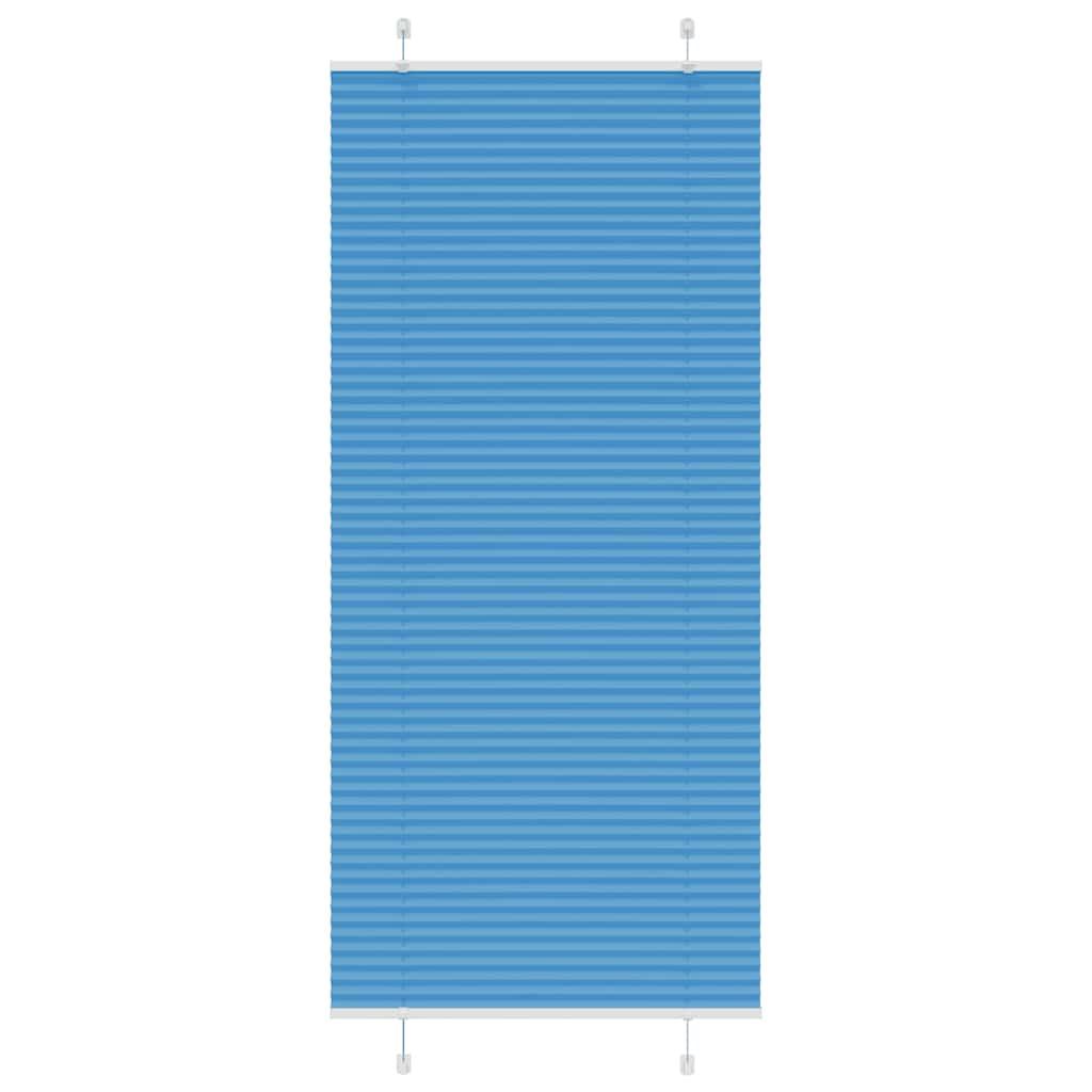 Plisségardin Blå 85x200 cm Stofbredde 84,4 cm Polyester
