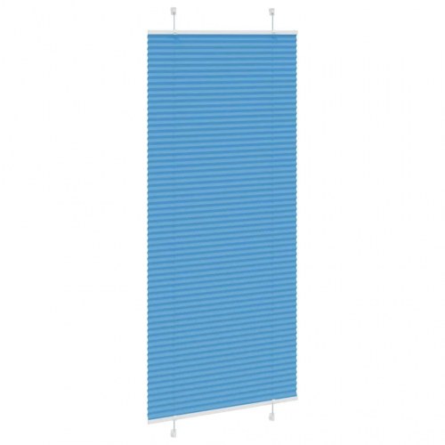Plisségardin - blå 85×200 cm, stofbredde 84,4 cm, polyester
