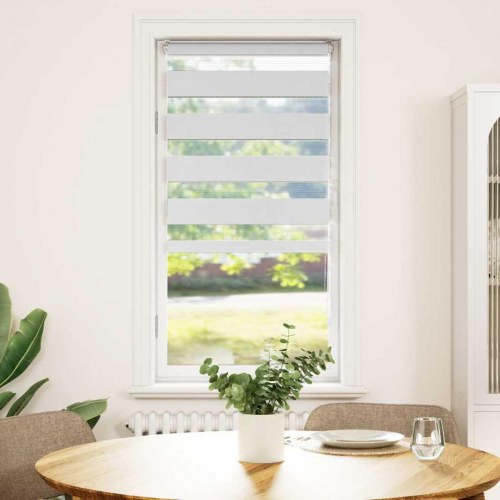 Zebragardin - hvid 60×100 cm, stofbredde 55,9 cm, polyester