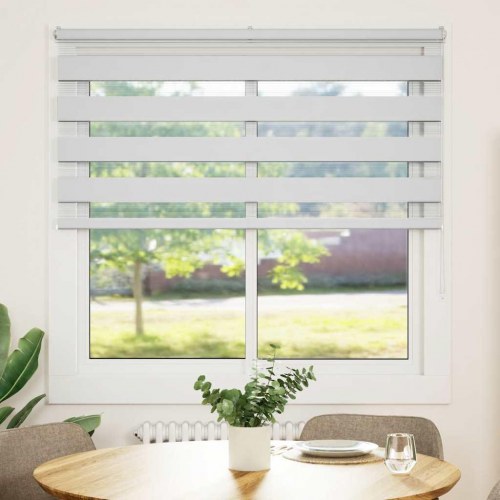 Zebragardin - hvid 140×150 cm, stofbredde 135,9 cm, polyester
