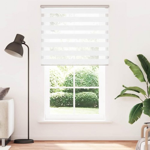 Zebragardin - hvid 125×230 cm, stofbredde 120,9 cm, polyester