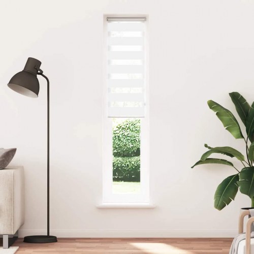 Zebragardin - hvid 45×230 cm, stofbredde 40,9 cm, polyester