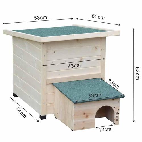 @pet pindsvinehus XL 53x65x52cm træ hvid