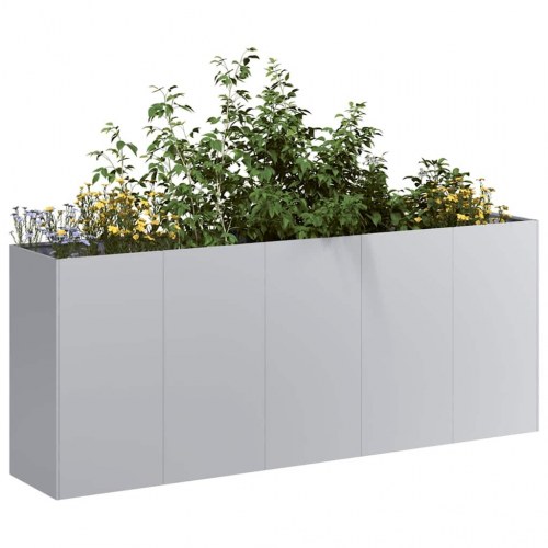 Plantekasse højbed 200×40×80 cm i galvaniseret stål - grå