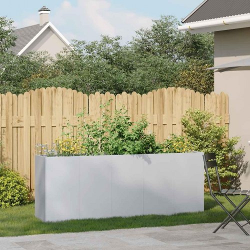 Plantekasse højbed 200×40×80 cm i galvaniseret stål - grå