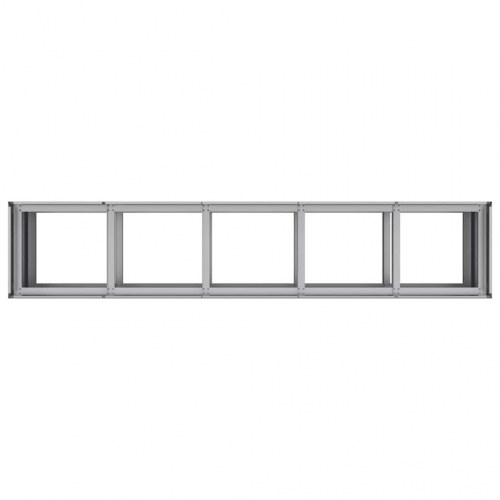 Plantekasse højbed 200×40×80 cm i galvaniseret stål - grå
