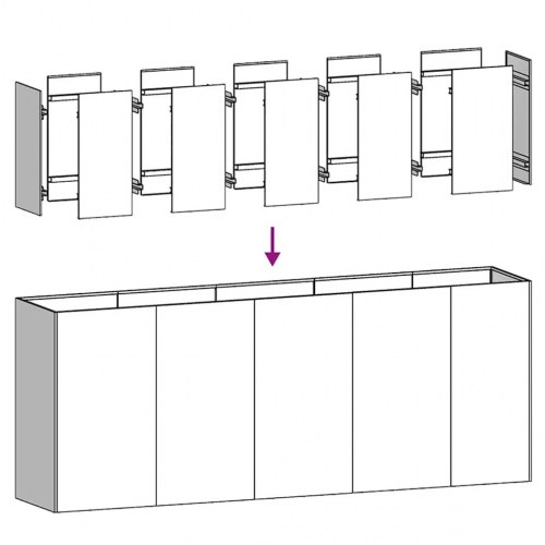 Plantekasse højbed 200×40×80 cm i galvaniseret stål - grå