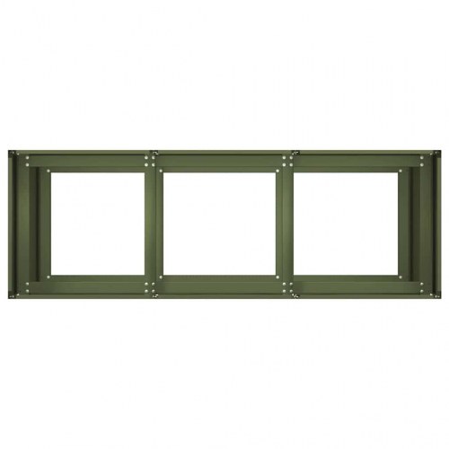 Plantekasse i olivengrøn 120 × 40 × 80 cm - koldvalset stål, højbed til have og terrasse