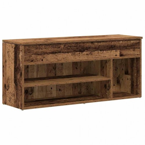 Skobænk 102×30,5×45 cm i konstrueret træ - antikt træ