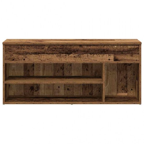 Skobænk 102×30,5×45 cm i konstrueret træ - antikt træ