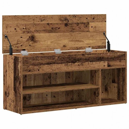 Skobænk 102×30,5×45 cm i konstrueret træ - antikt træ