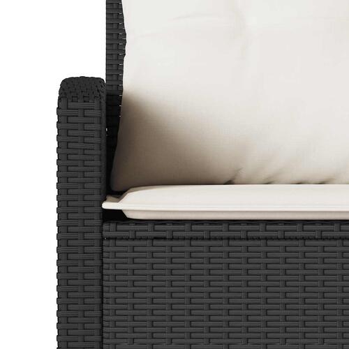 L-formet sofa med hynder polyrattan sort