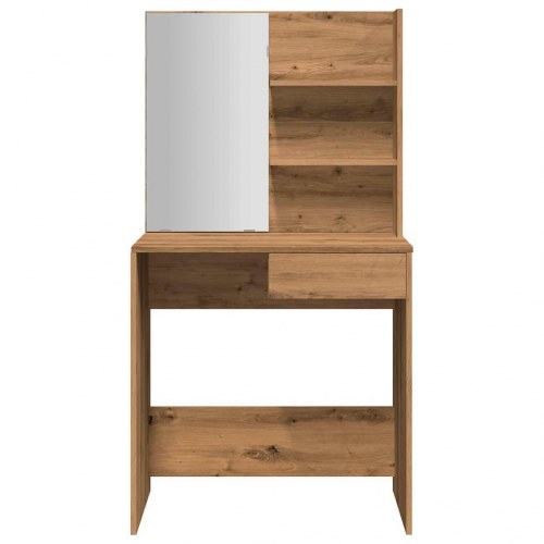 Makeupbord med spejl 74,5×40×141 cm - kunsteg