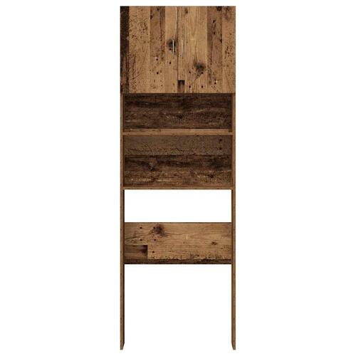 Vaskemaskineskab 64x24x190 cm konstrueret træ gammelt træ-look