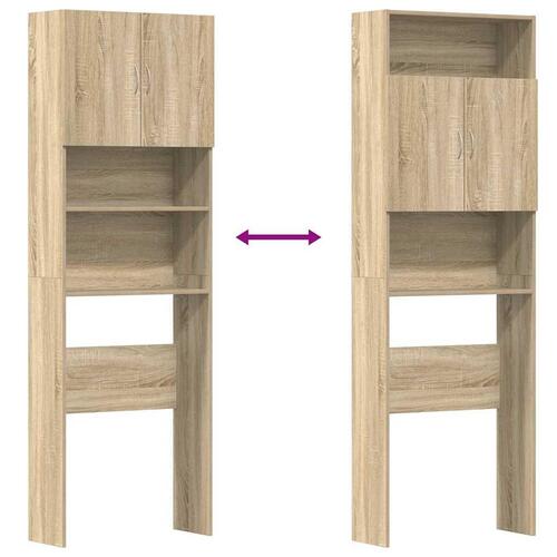 Vaskemaskineskab 64x24x190 cm konstrueret træ sonoma-eg