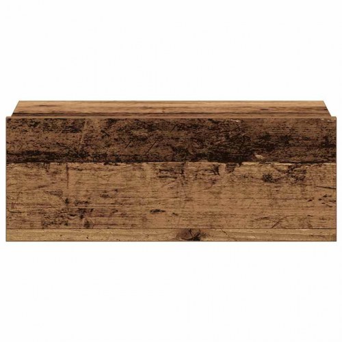 Væghængt natbord 40×32×15 cm - konstrueret træ i antikt træ-look