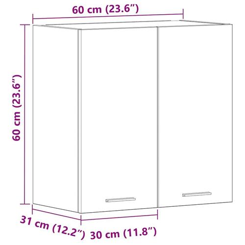 Vægskab til køkken 60x31x60 cm konstrueret træ betongrå