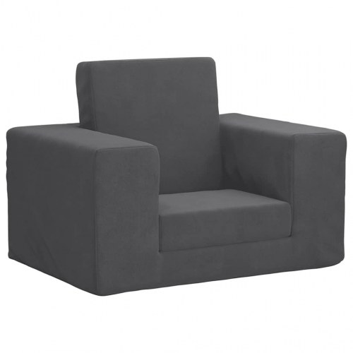 Sofaseng til børn i blødt plys - antracitgrå
