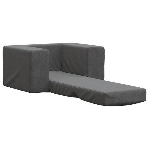 Sofaseng til børn i blødt plys - antracitgrå