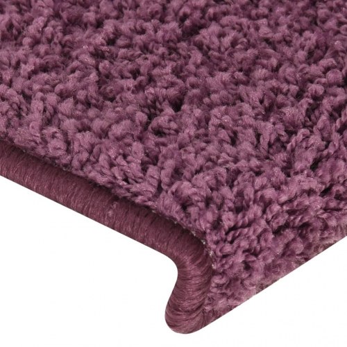 Trappemåtter 15 stk. - 65×21×4 cm mørkelilla, rektangulær kant