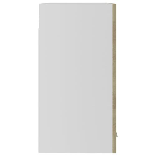 Vægskab med glaslåger 60x31x60 cm spånplade sonoma-eg