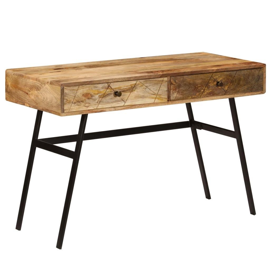 Skrivebord Med Skuffer Massivt Mangotræ 110 X 50 X 76 Cm
