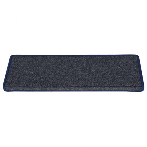Trappemåtter 15 stk. - 65×21×4 cm mørkegrå/blå med rektangulær kant