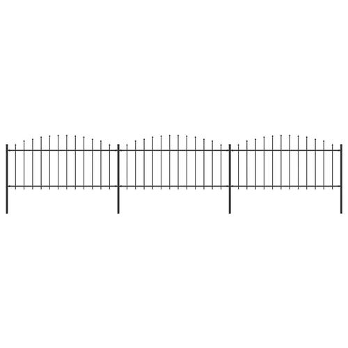 Havehegn med spydtop (0,5-0,75) x 5,1 m sort stål