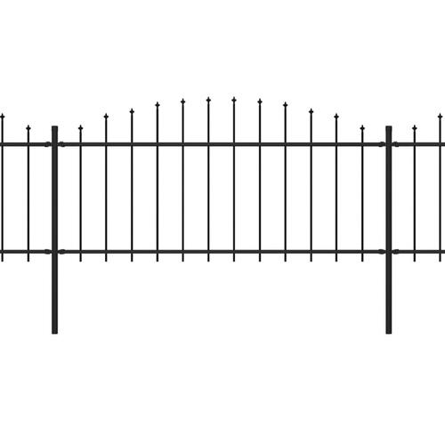 Havehegn med spydtop (0,5-0,75) x 5,1 m sort stål