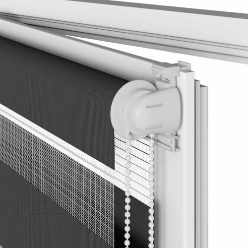 Zebragardin sort 95x200 cm stofbredde 90,9 cm polyester