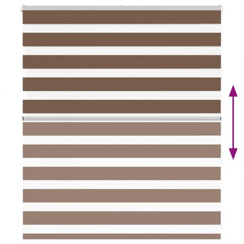 Zebragardin brun 130×100 cm - stofbredde 125,9 cm, polyester
