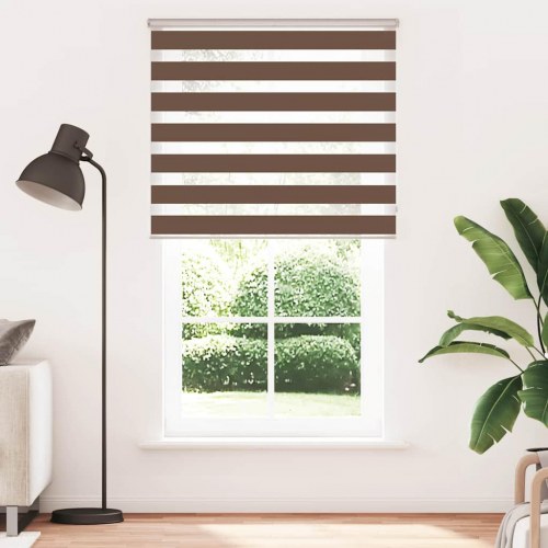 Zebragardin brun 130×200 cm - stofbredde 125,9 cm i polyester