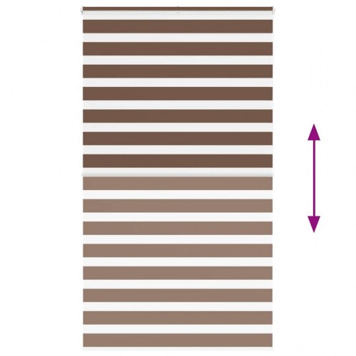 Zebragardin brun 130×200 cm - stofbredde 125,9 cm i polyester