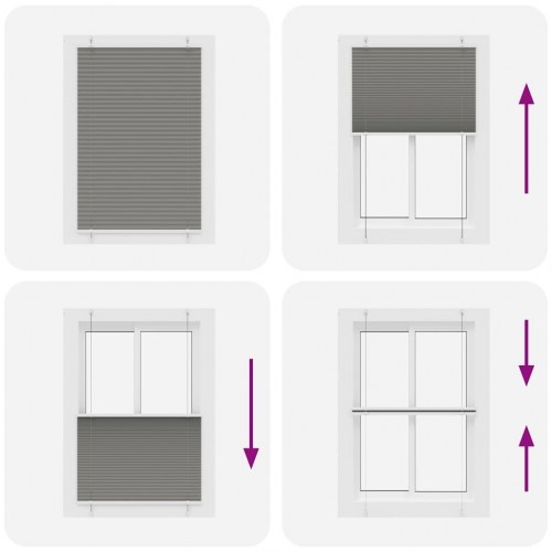 Plisségardin Antracit 90x150 cm Stofbredde 89,4 cm Polyester