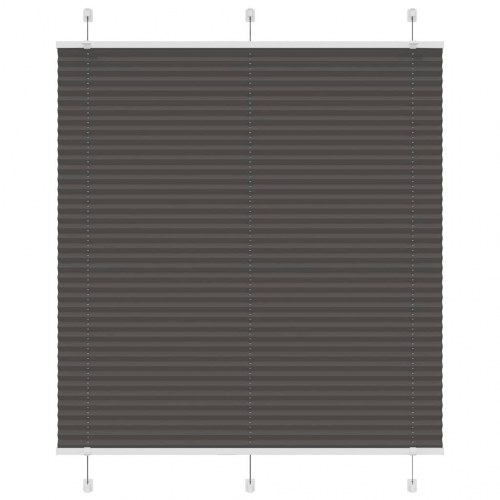 Plisségardin - sort 115×100 cm, stofbredde 114,4 cm, polyester