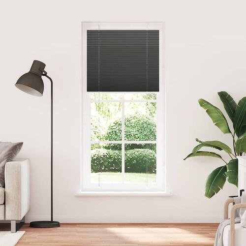 Plisségardin Sort 85x200 cm Stofbredde 84,4 cm Polyester