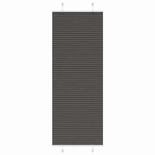 Plisségardin - sort 75×200 cm, stofbredde 74,4 cm, polyester