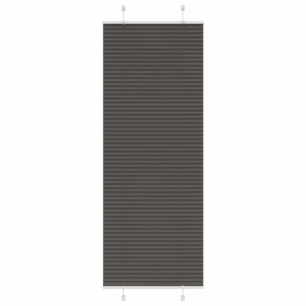 Plisségardin Sort 75x200 cm Stofbredde 74,4 cm Polyester