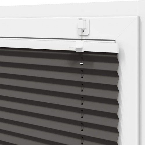 Plisségardin - sort 75×200 cm, stofbredde 74,4 cm, polyester