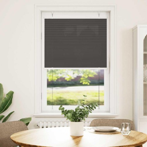 Plisségardin - sort 70×100 cm, stofbredde 69,4 cm, polyester