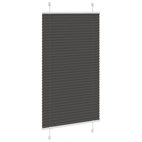 Plisségardin - sort 70×100 cm, stofbredde 69,4 cm, polyester