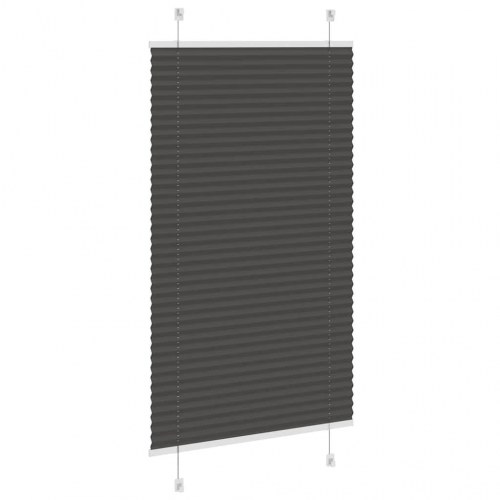 Plisségardin - sort 70×100 cm, stofbredde 69,4 cm, polyester