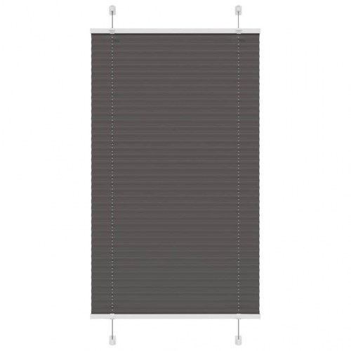 Plisségardin - sort 80×100 cm, stofbredde 79,4 cm, polyester
