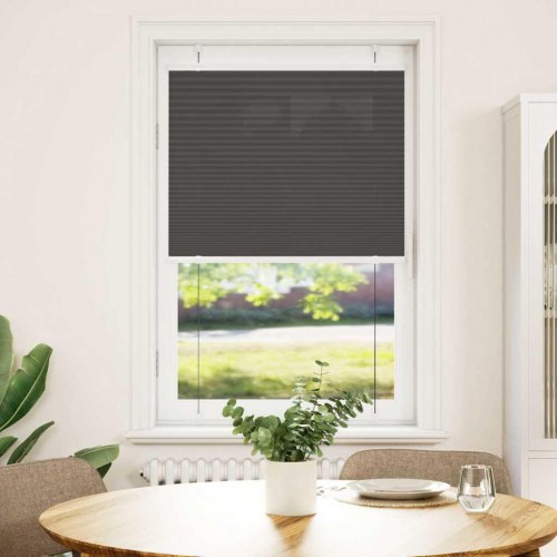 Plisségardin - sort 80×100 cm, stofbredde 79,4 cm, polyester