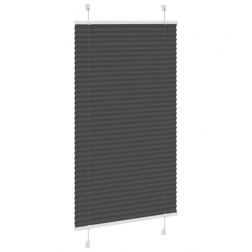 Plisségardin - sort 80×100 cm, stofbredde 79,4 cm, polyester