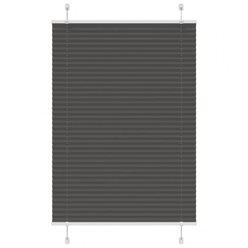 Plisségardin - sort 100×150 cm, stofbredde 99,4 cm - polyester